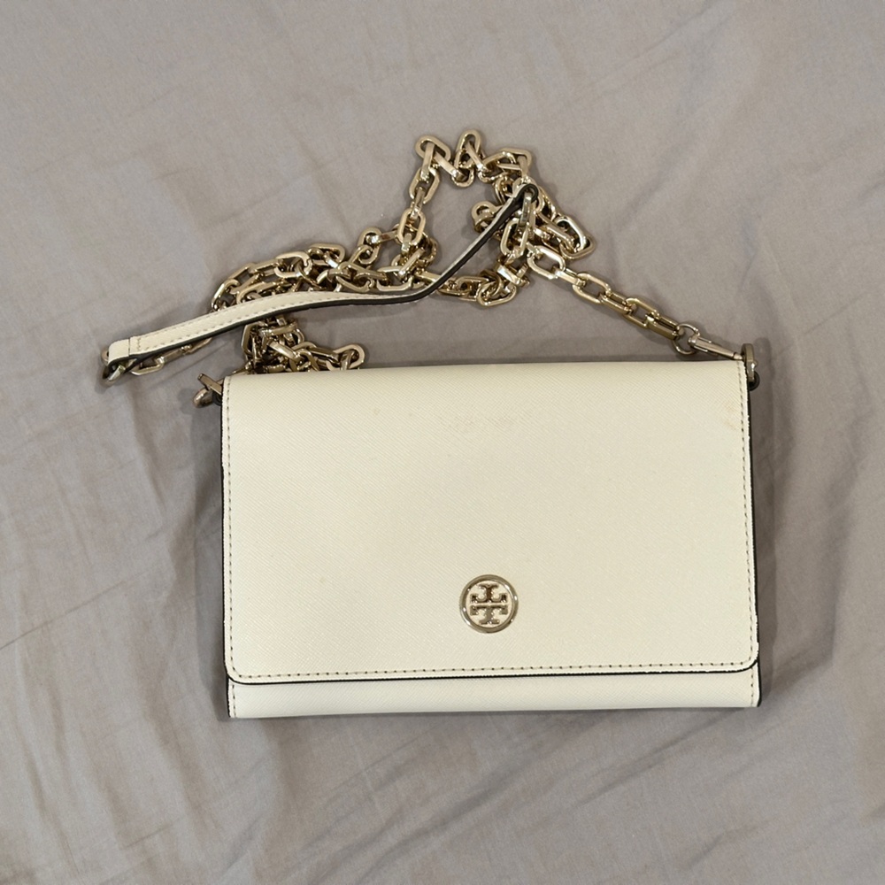 Tory Burch Cream Chain Shoulder Bag